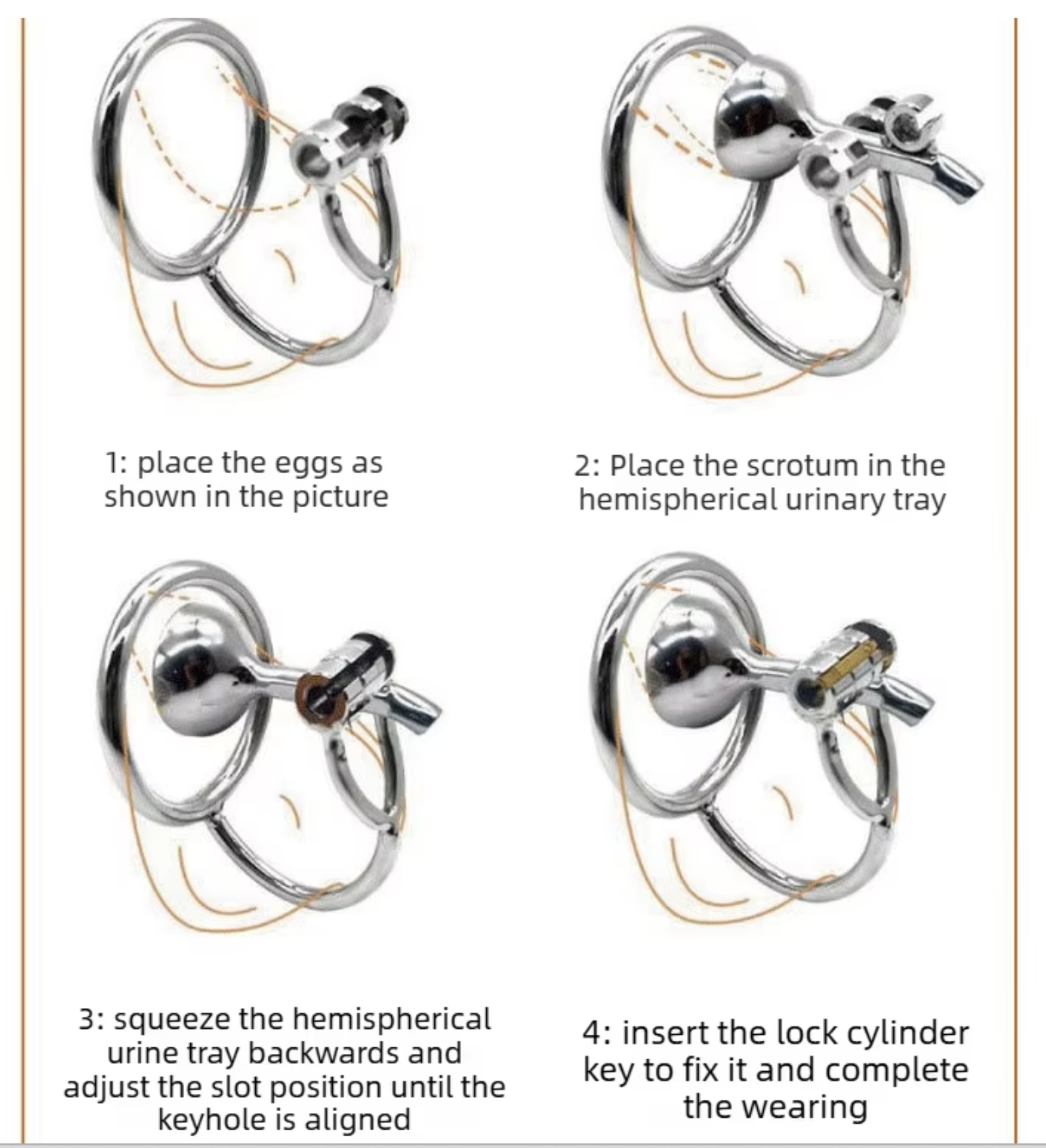 Reverse-Style Stainless Steel Male Chastity Cage – Secure Abstinence Lock Device for Men