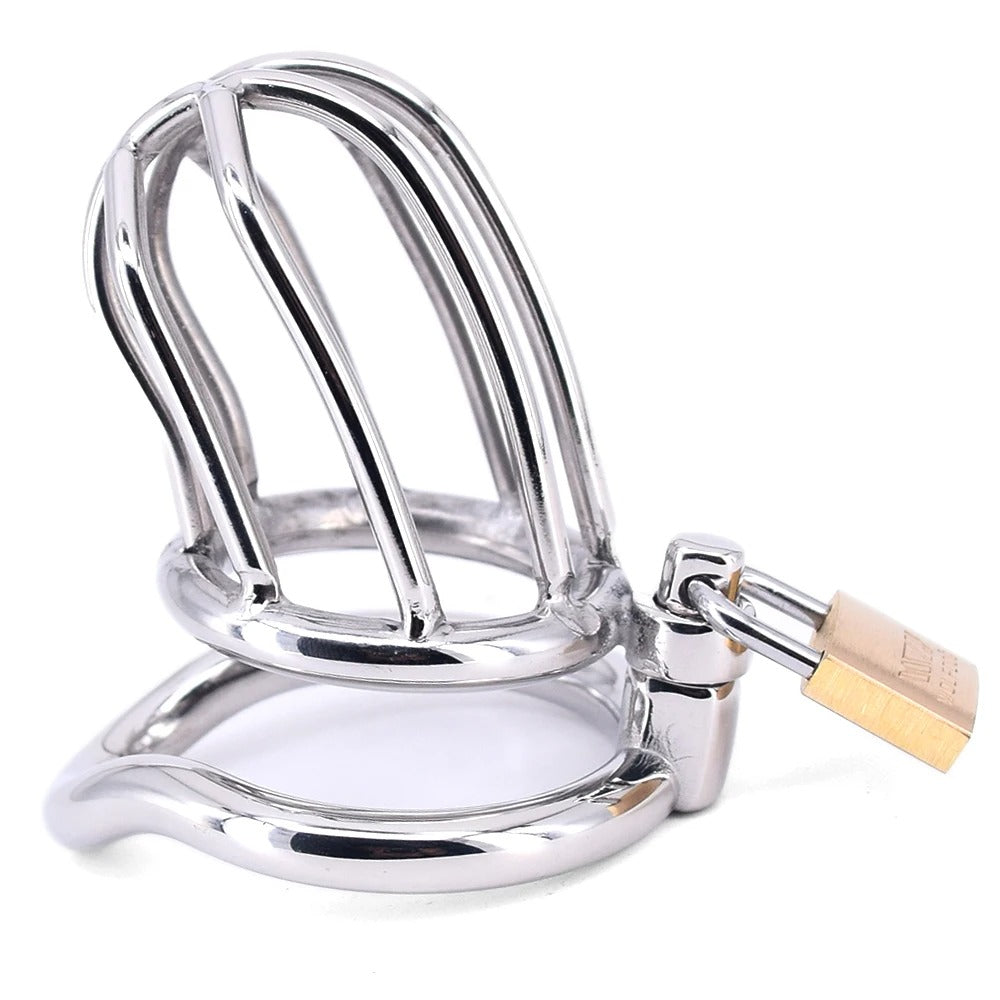 Stainless Steel Male Chastity Cage with Lock Approx. Length 75mm