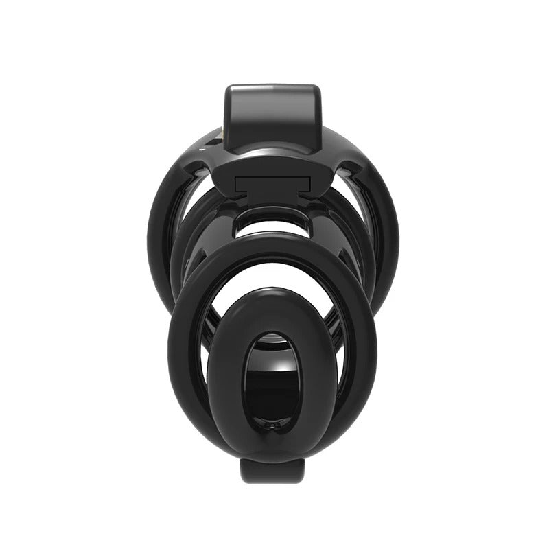 Discreet black male chastity device set with cage lock and keys