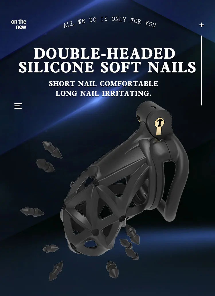Hedgehog chastity device with diamond cutting cage design