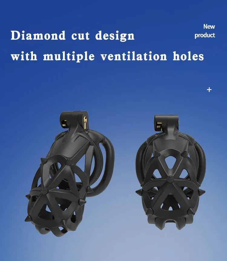 Adjustable hedgehog male chastity cage with different ring sizes