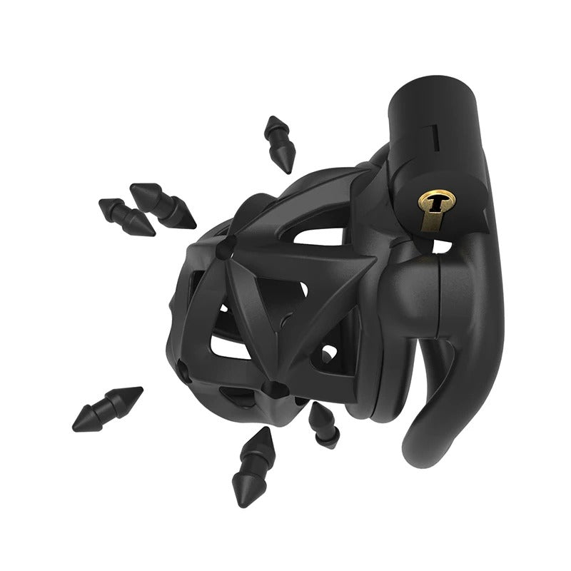 Lightweight hedgehog male chastity cage for comfortable wear