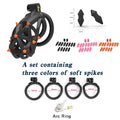 Hedgehog male chastity device with 42mm nylon resin ring