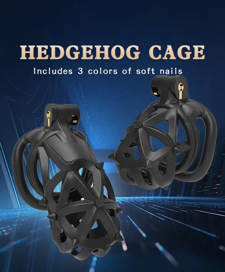 Hedgehog nylon resin male chastity ring with secure fit