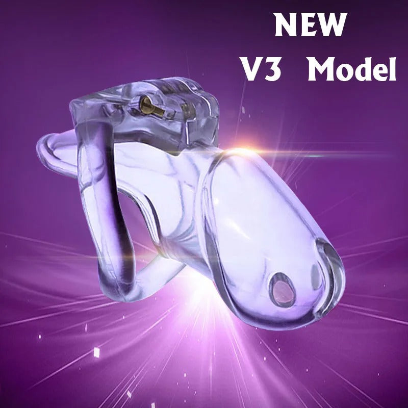 HT-V3 male resin chastity device complete set with cage and rings