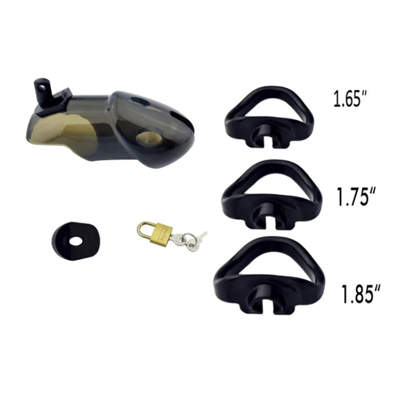 Hypoallergenic vented male chastity device for comfortable long term wear