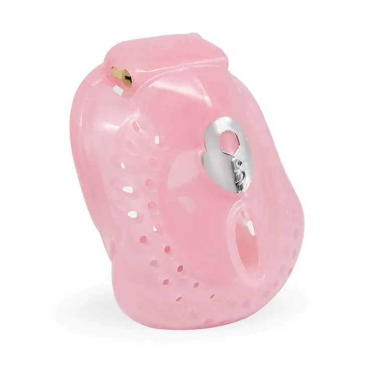 Lightweight ergonomic male chastity cage with 4 rings
