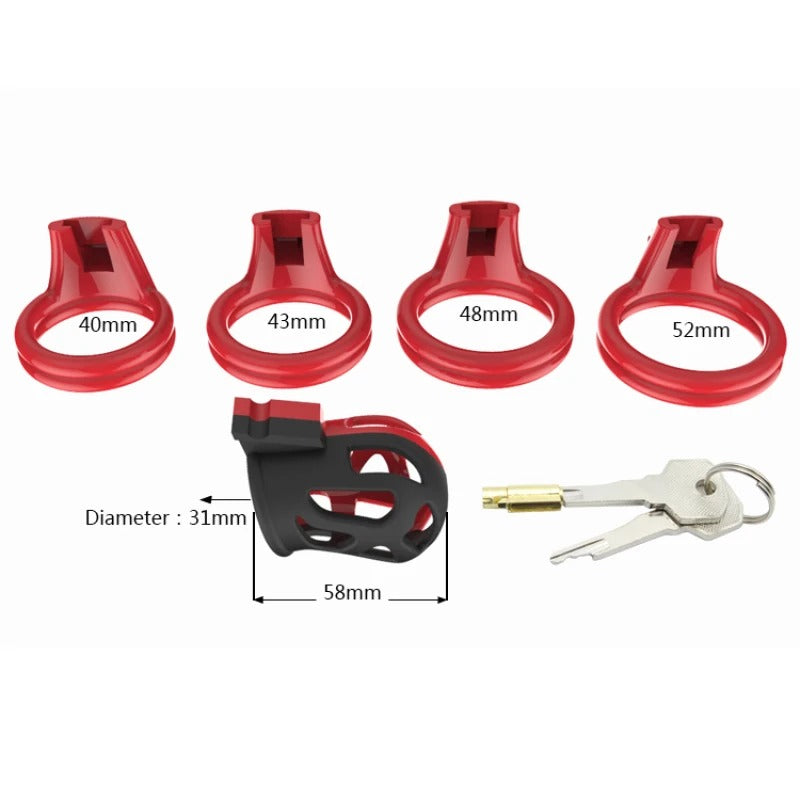 Lightweight male chastity cage made of durable PC plastic