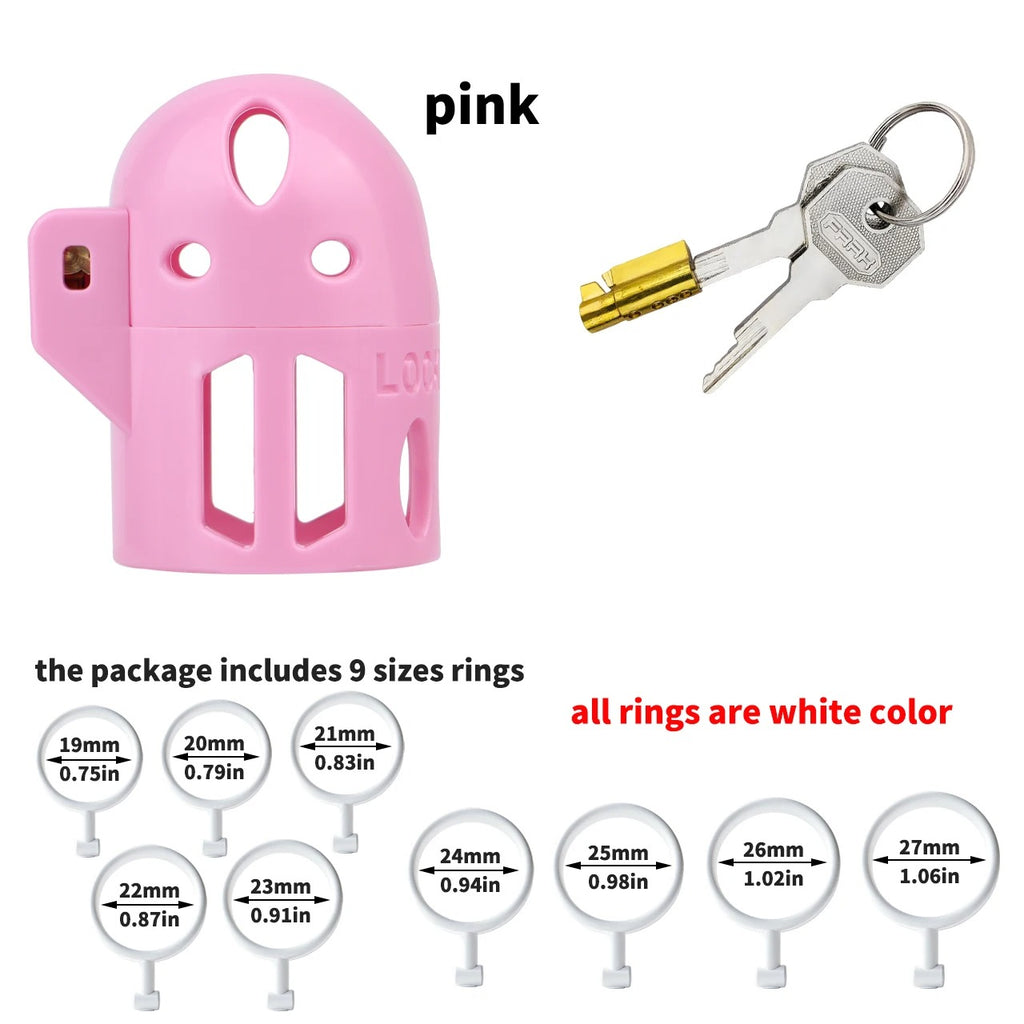 ABS Male Chastity Cage – Lightweight Breathable Hollow Design, Ergonomic Fit (Mixed Colors)