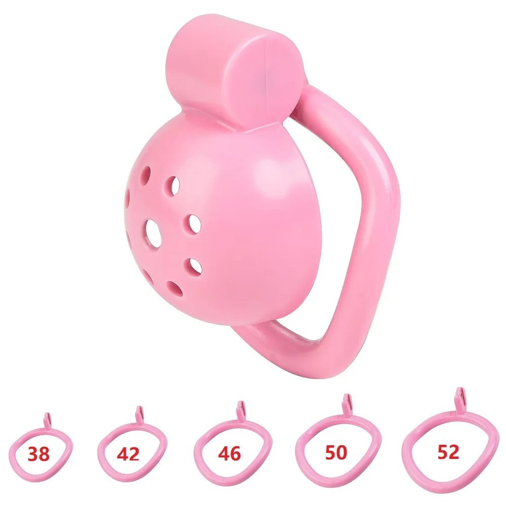 Small Bird Male Chastity Cage Set – Secure Lock with 5 Interchangeable Rings