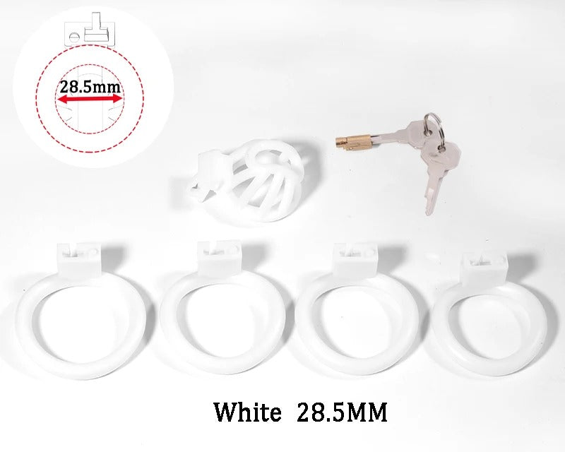 ABS Male Chastity Device – Adjustable Locking Cage with 4 Base Rings
