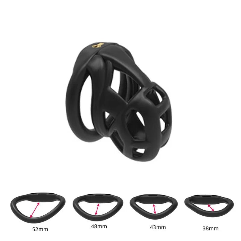 3D Invisible Chastity Cage with 4 Arc Rings – Discreet Locking Device for Men