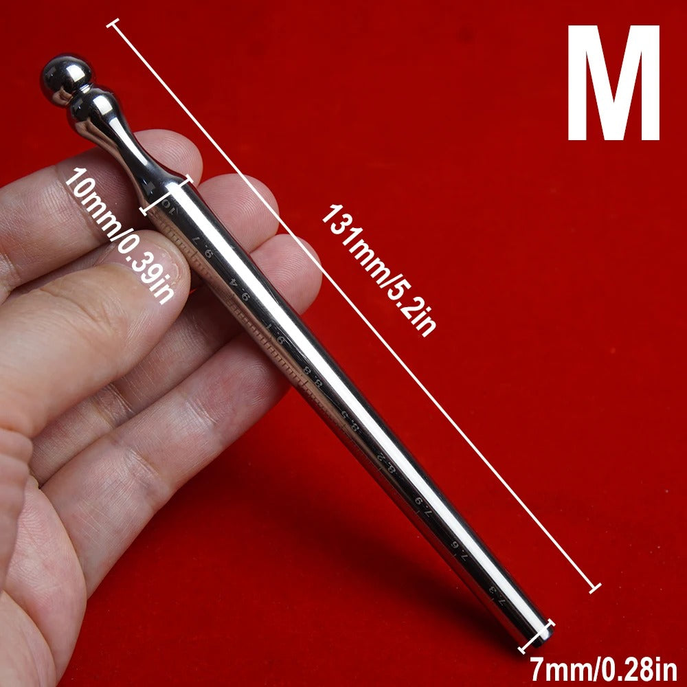 Stainless Steel Hollow Urethral Dilator – Precision Penis Plug with Measurement Markings