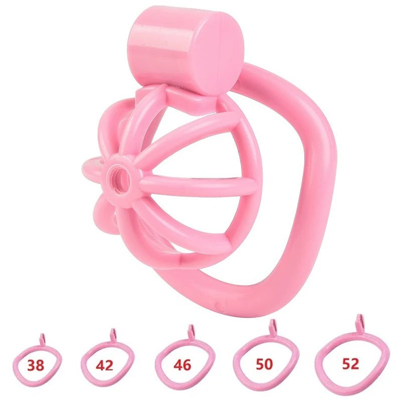 Chastity Cage Set Small Bird Chastity Cage Belt With Padlock 5 Cock Ring
