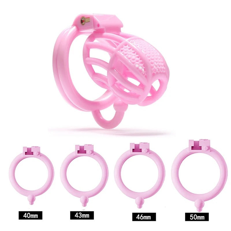 Male Chastity Cage with Hook – Secure Lock Device with 4 Adjustable Rings