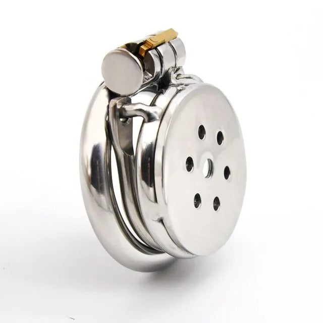 Super Small Stainless Steel Male Chastity Device Set with Metal Silicone Catheter