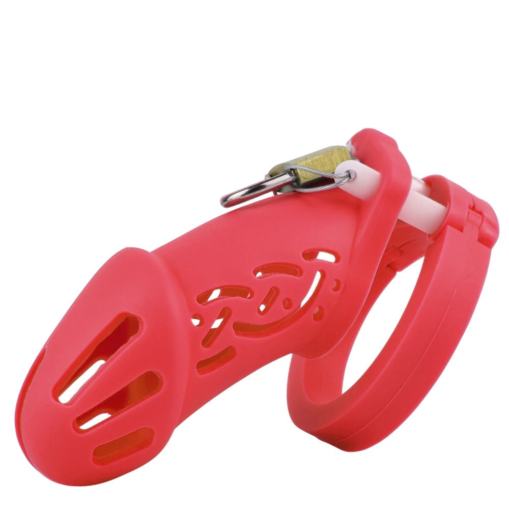 Silicone Male Chastity Cage – Lightweight CB Lock with 5 Rings I Available in 6 Colors
