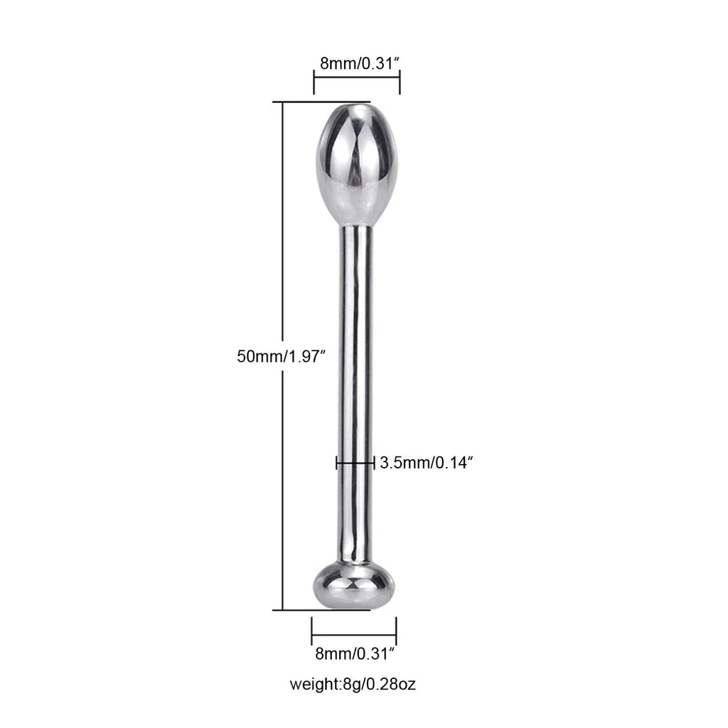 Men’s Urethral Sounding Rod – Smooth Stainless Steel BDSM Accessory
