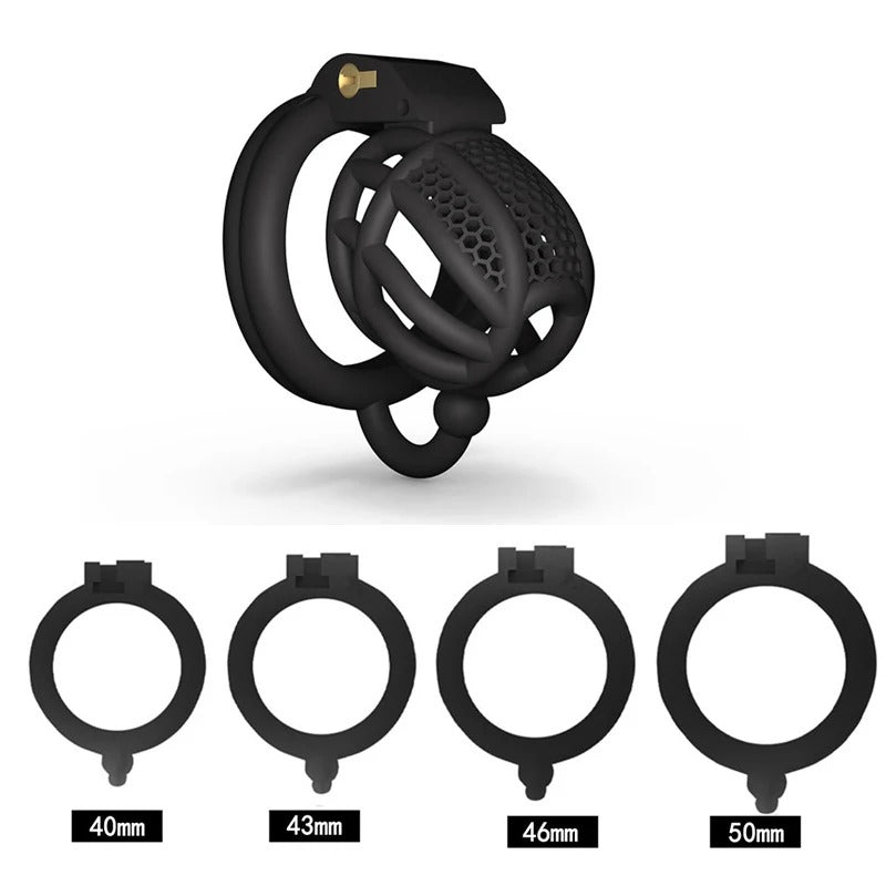 Male Chastity Cage with Hook – Secure Lock Device with 4 Adjustable Rings
