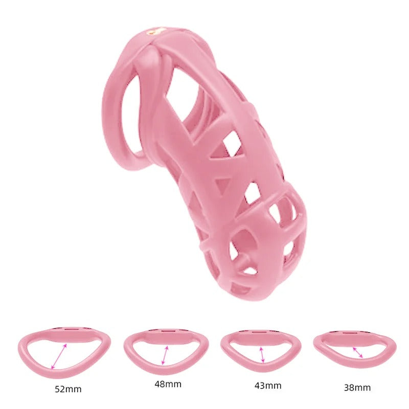 3D Invisible Chastity Cage with 4 Arc Rings – Discreet Locking Device for Men