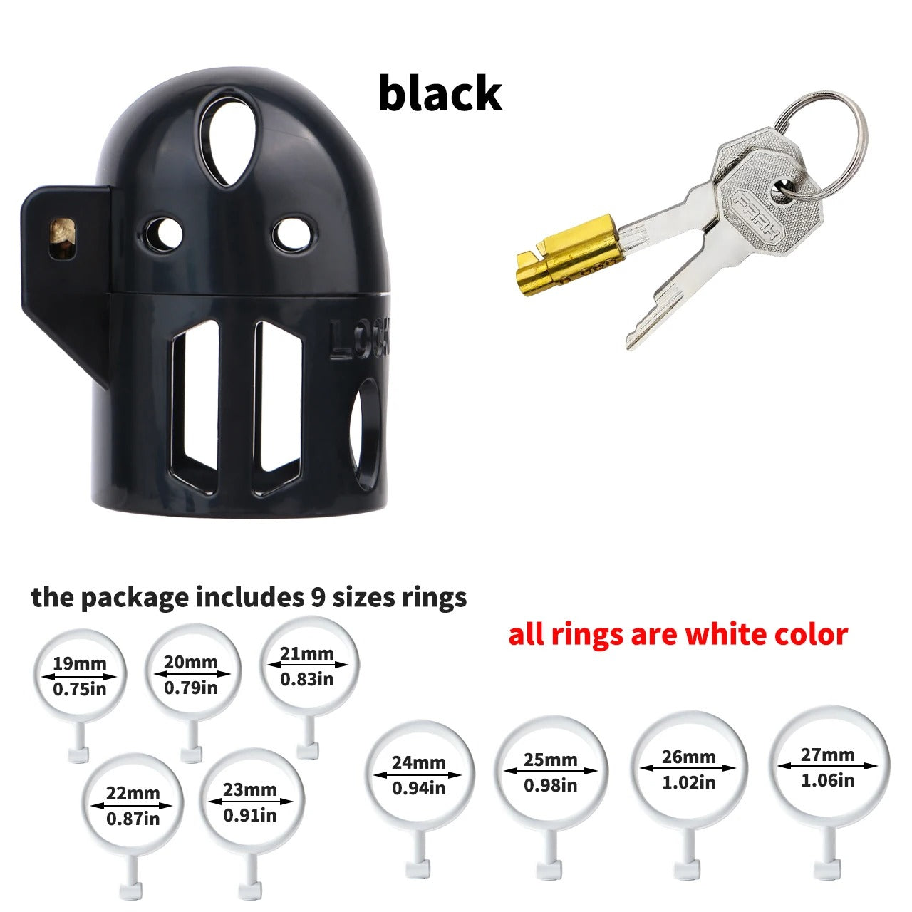 ABS Male Chastity Cage – Lightweight Breathable Hollow Design, Ergonomic Fit (Mixed Colors)