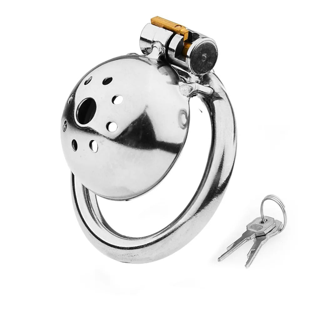 Stainless Steel Male Chastity Cage with Urethral Lock – Secure Metal Bondage Device