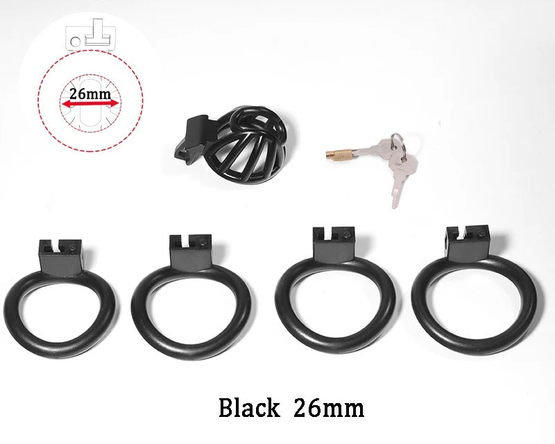 ABS Male Chastity Device – Adjustable Locking Cage with 4 Base Rings