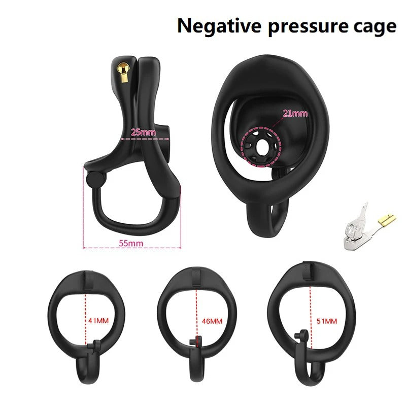 Small Bird Male Chastity Cage Set – Secure Lock with 3 Adjustable Rings