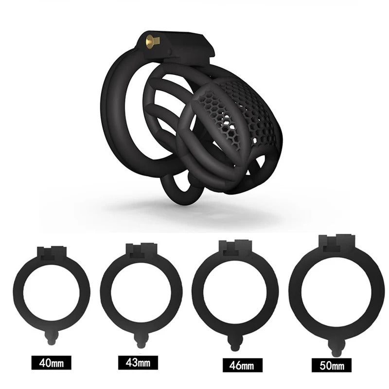 Male Chastity Cage with Hook – Secure Lock Device with 4 Adjustable Rings