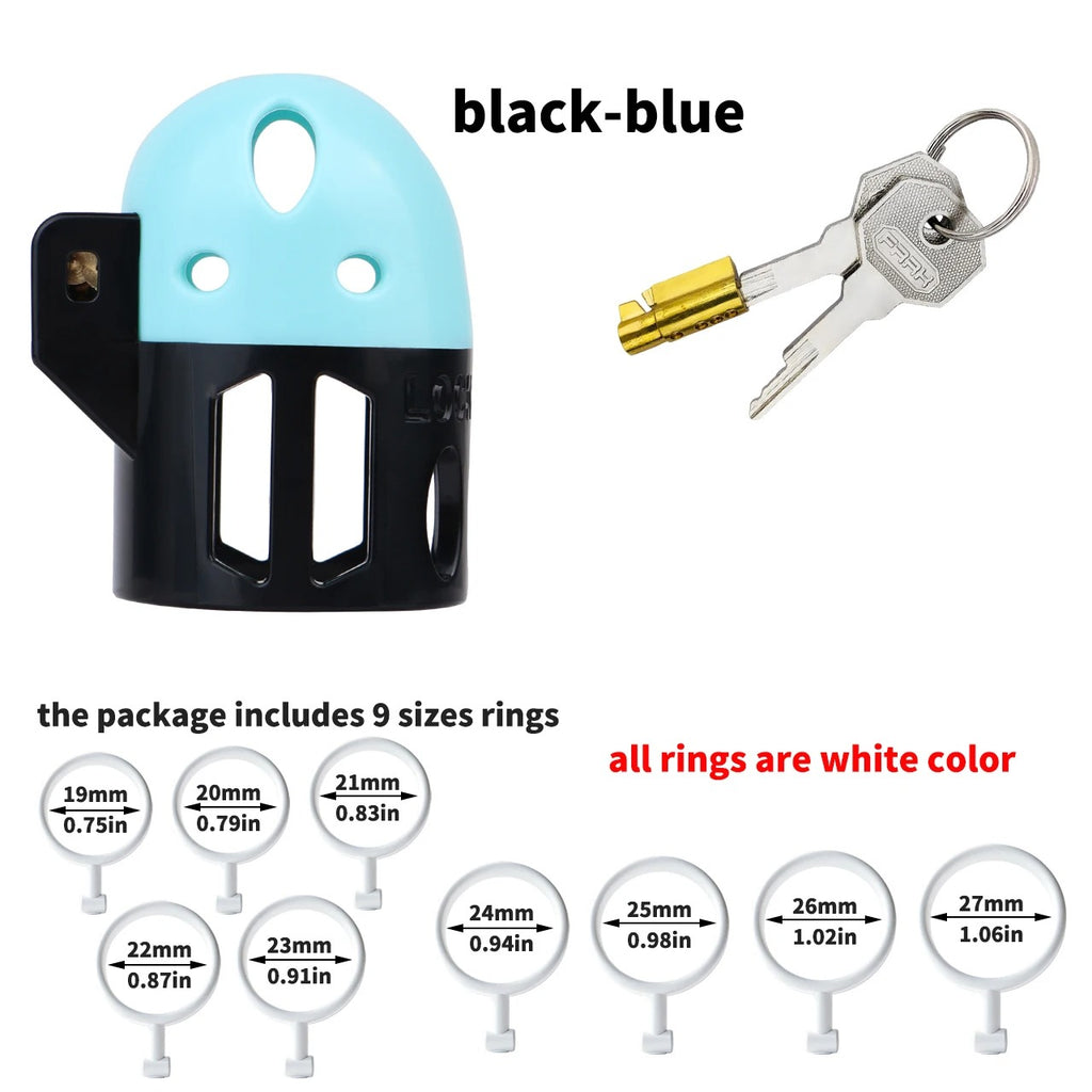 ABS Male Chastity Cage – Lightweight Breathable Hollow Design, Ergonomic Fit (Mixed Colors)