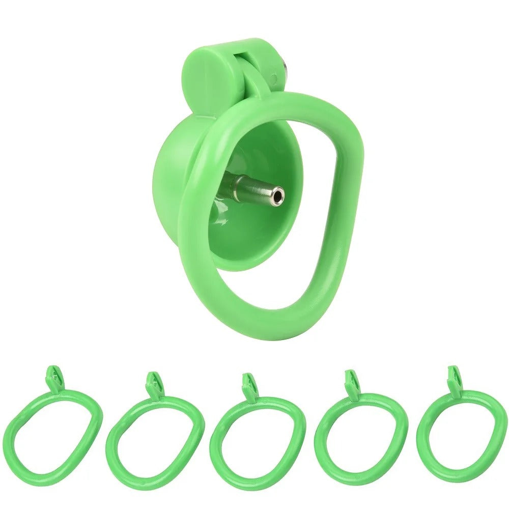 Small Bird Male Chastity Cage Set – Secure Lock with 5 Interchangeable Rings