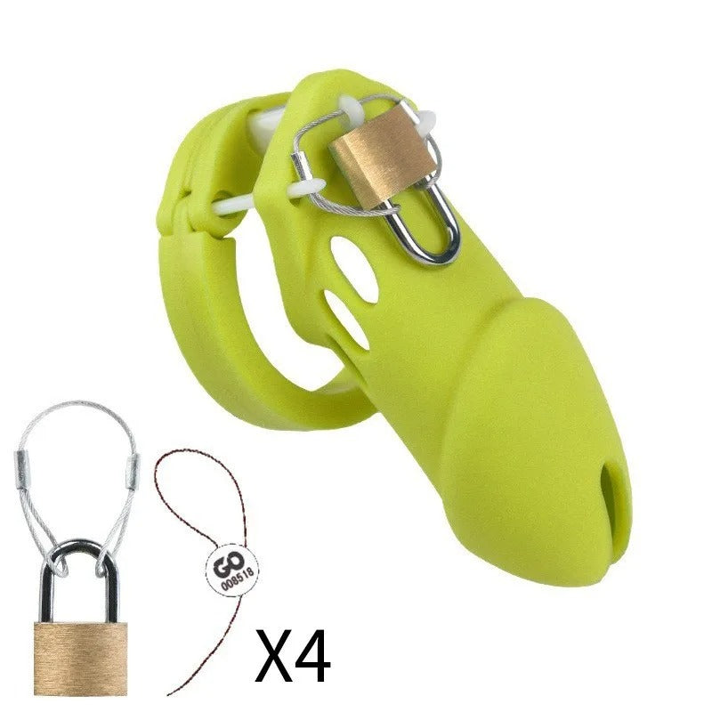 Upgraded Silicone Male Chastity Cage with 5 Rings | BDSM Urethral Device for Men