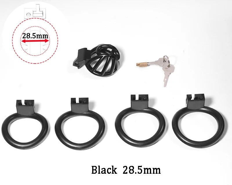 ABS Male Chastity Device – Adjustable Locking Cage with 4 Base Rings