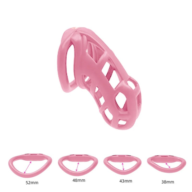 3D Invisible Chastity Cage with 4 Arc Rings – Discreet Locking Device for Men