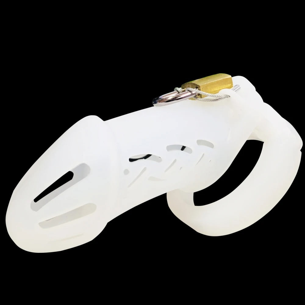 Silicone Male Chastity Cage – Lightweight CB Lock with 5 Rings I Available in 6 Colors