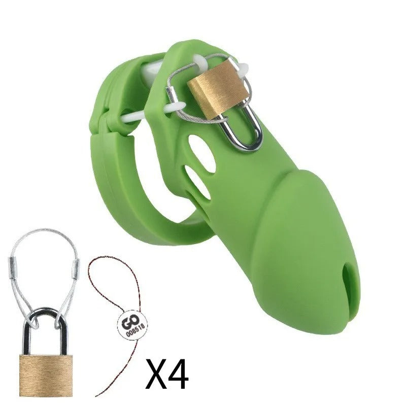 Upgraded Silicone Male Chastity Cage with 5 Rings | BDSM Urethral Device for Men