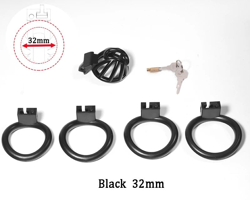 ABS Male Chastity Device – Adjustable Locking Cage with 4 Base Rings