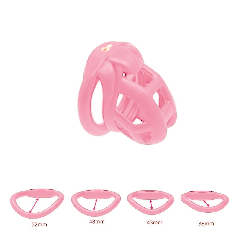 3D Invisible Chastity Cage with 4 Arc Rings – Discreet Locking Device for Men