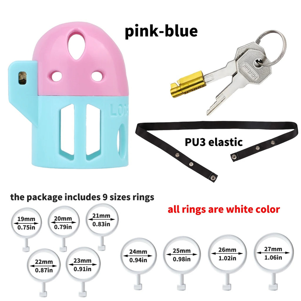 ABS Male Chastity Cage – Lightweight Breathable Hollow Design, Ergonomic Fit (Mixed Colors)