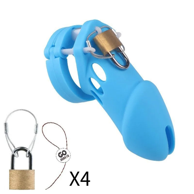 Upgraded Silicone Male Chastity Cage with 5 Rings | BDSM Urethral Device for Men