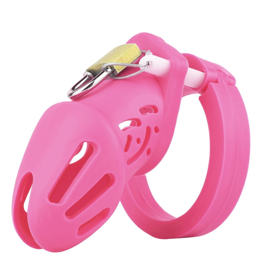 Silicone Male Chastity Cage – Lightweight CB Lock with 5 Rings I Available in 6 Colors