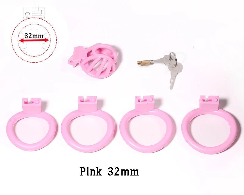 ABS Male Chastity Device – Adjustable Locking Cage with 4 Base Rings