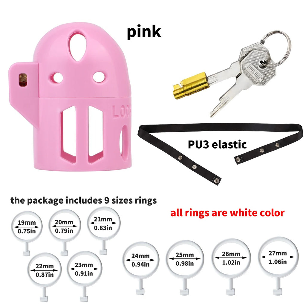 ABS Male Chastity Cage – Lightweight Breathable Hollow Design, Ergonomic Fit (Mixed Colors)