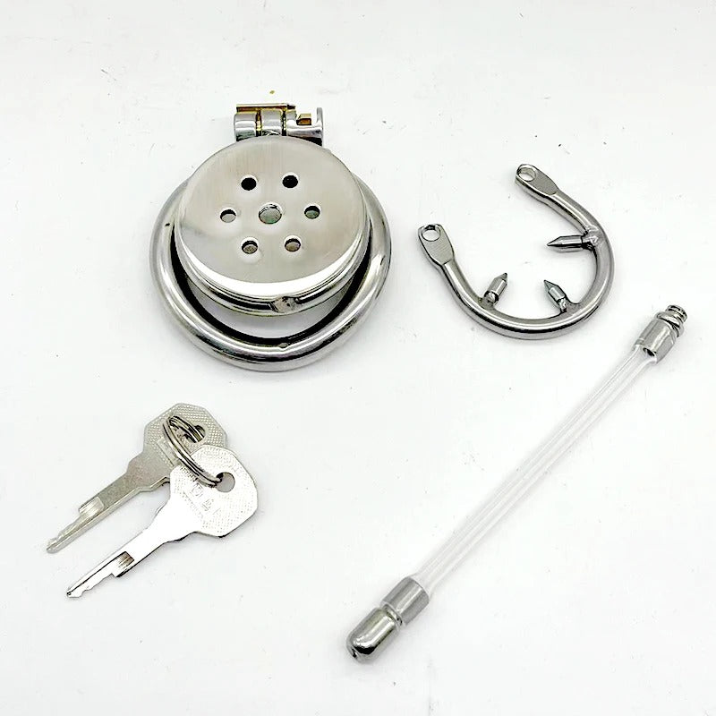 316 Stainless Steel Super Small Male Chastity Device with Arc Ring