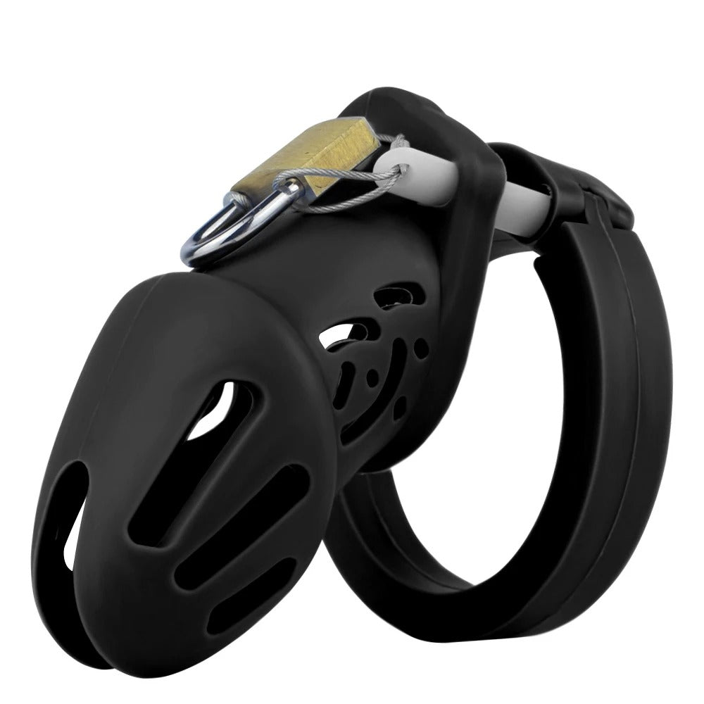 Silicone Male Chastity Cage – Lightweight CB Lock with 5 Rings I Available in 6 Colors