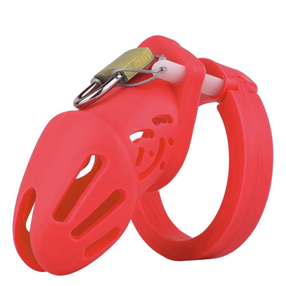 Silicone Male Chastity Cage – Lightweight CB Lock with 5 Rings I Available in 6 Colors