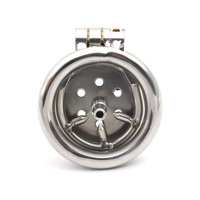 Super Small Stainless Steel Male Chastity Device Set with Metal Silicone Catheter