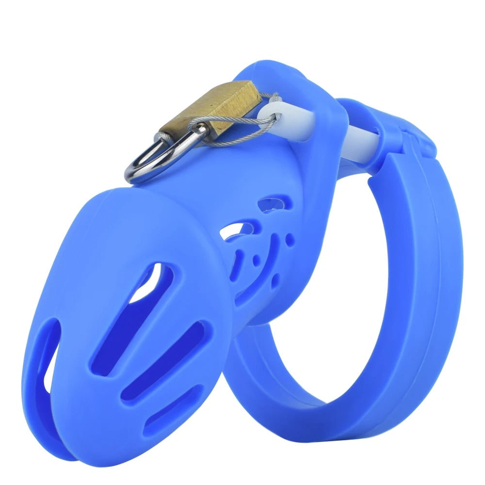 Silicone Male Chastity Cage – Lightweight CB Lock with 5 Rings I Available in 6 Colors