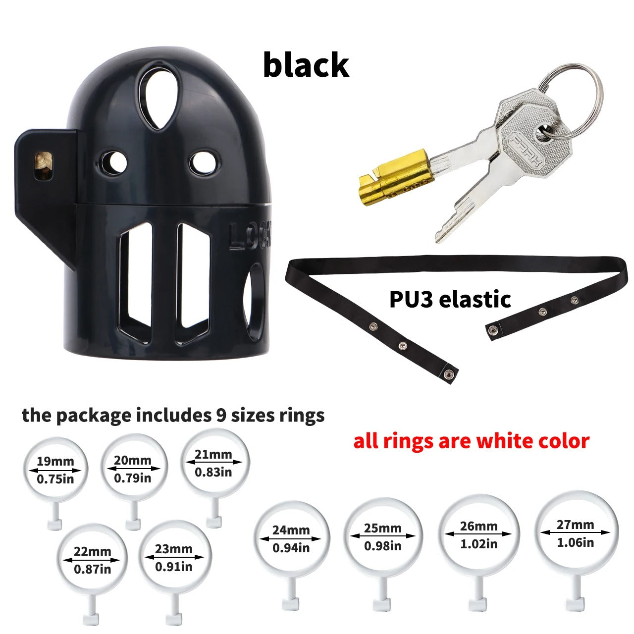 ABS Male Chastity Cage – Lightweight Breathable Hollow Design, Ergonomic Fit (Mixed Colors)