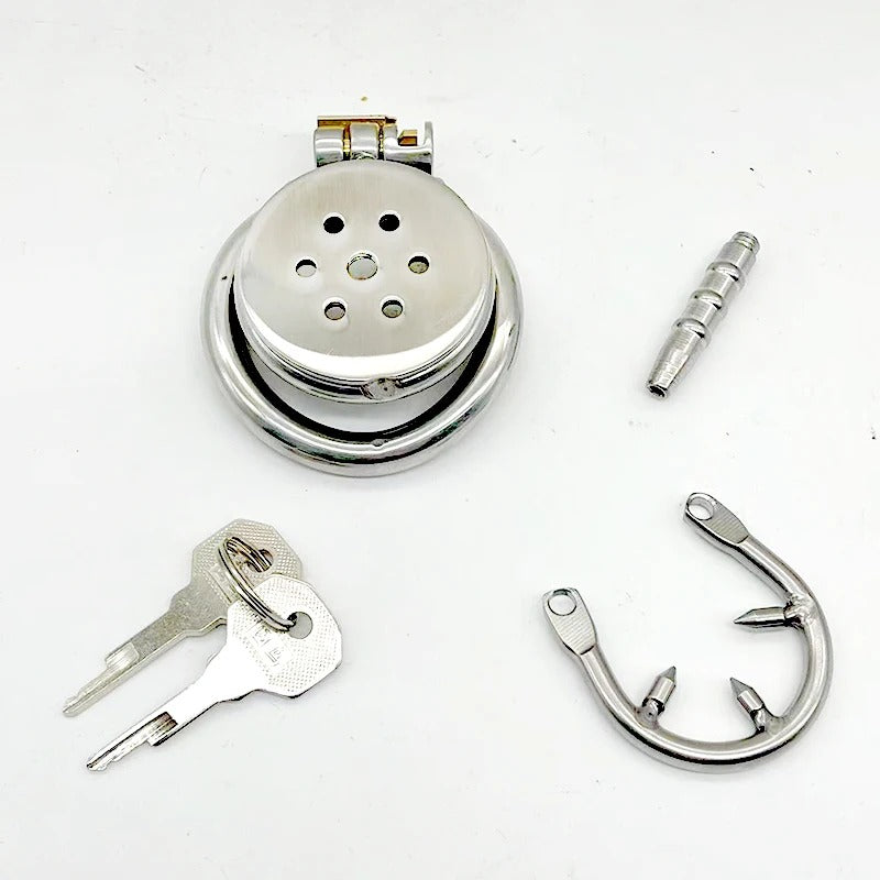 316 Stainless Steel Super Small Male Chastity Device with Arc Ring
